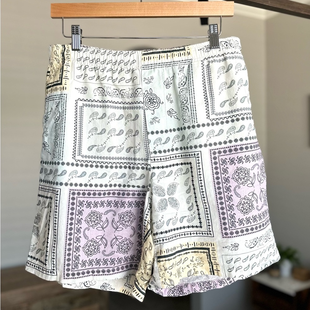 Zara Paisley Bandana Lightweight Drawstring Shorts Men XL